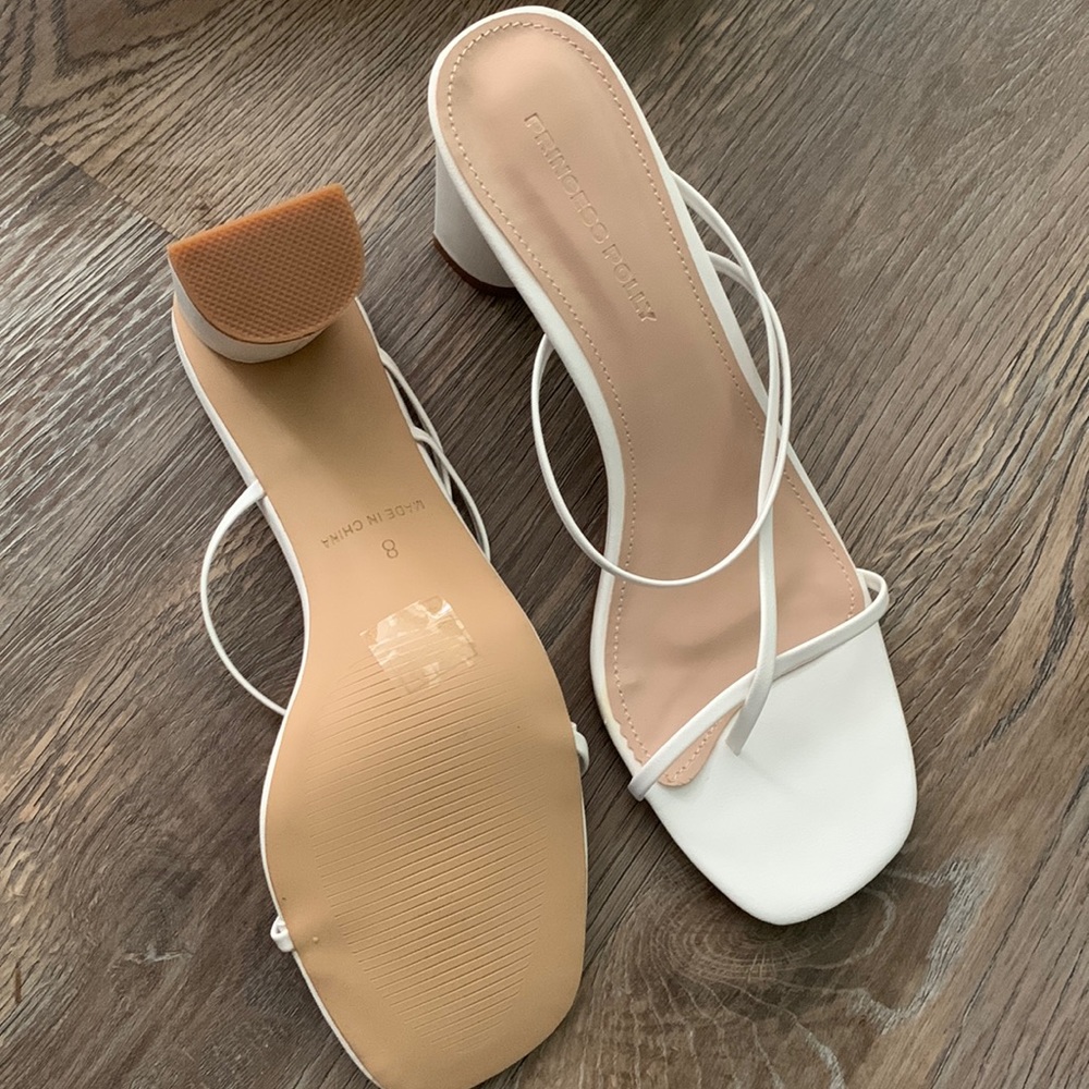 Princess Polly The Becka Heel White Size 8